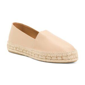 JUTELIA Made In Spain Leather Espadrille Flats